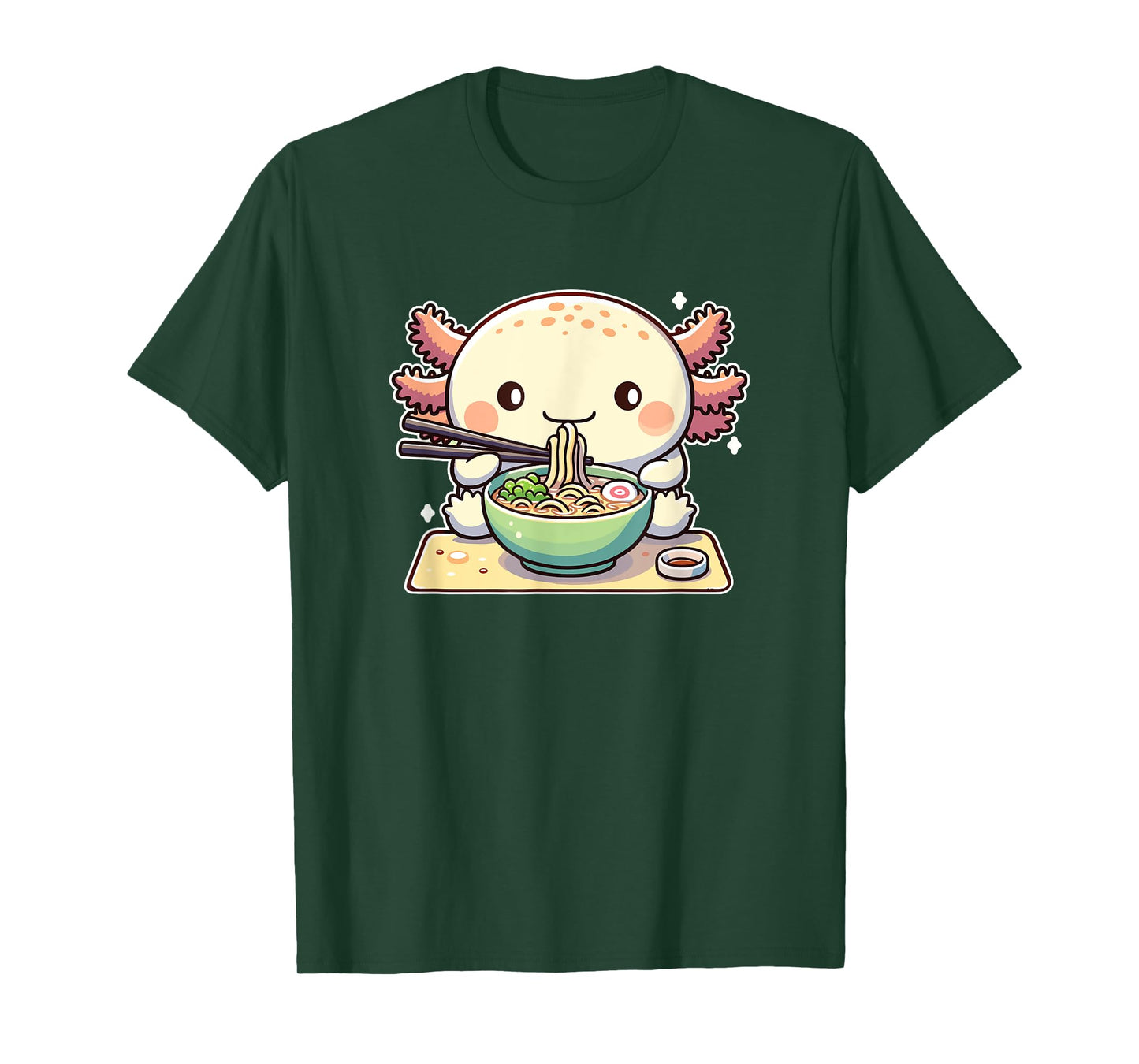 Cute Axolotl Eats Ramen Noodles Axolotls Ramen T-Shirt
