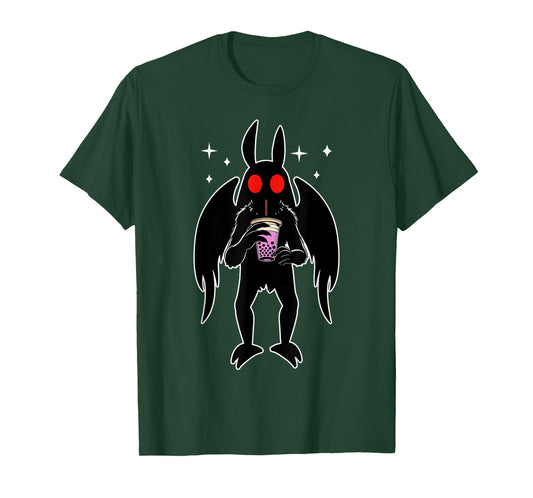 Funny Mothman Bubble Tea Kawaii Boba Tea T-Shirt