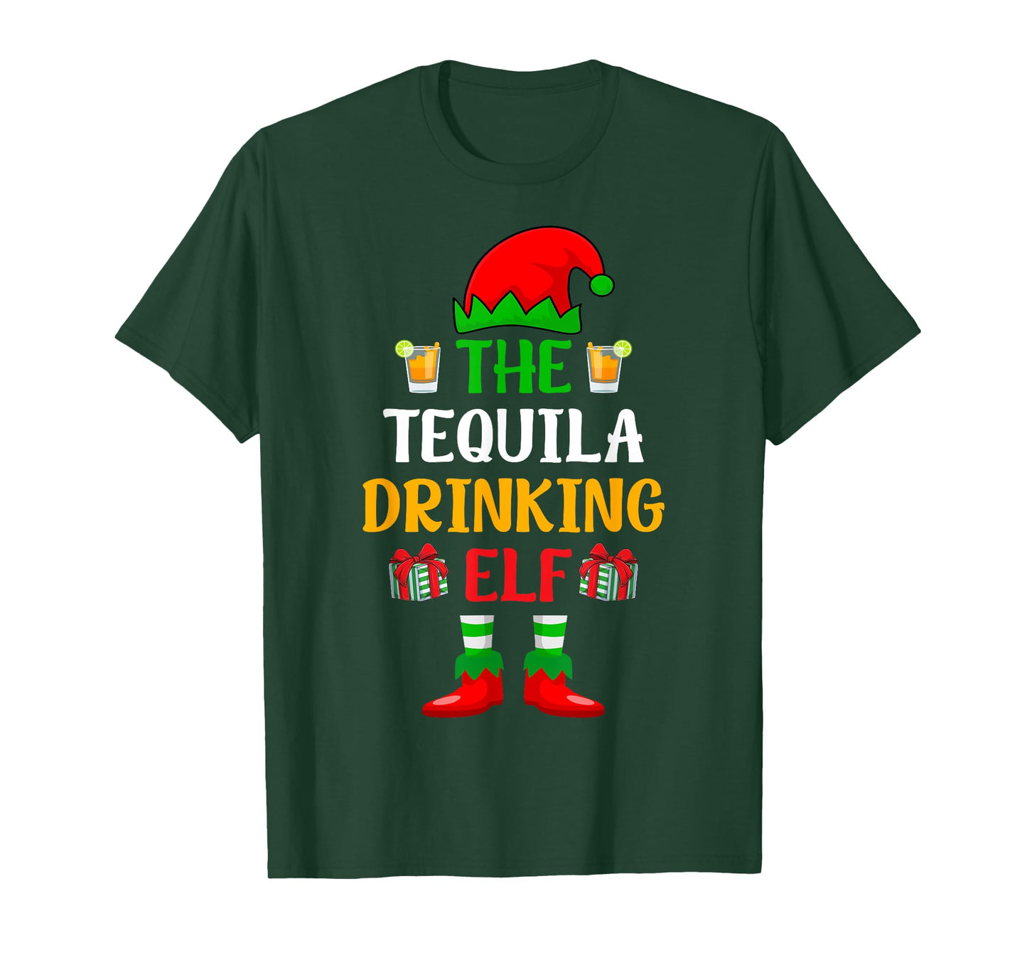The Tequila Drinking ELF Xmas Holiday Christmas Tequila T-Shirt