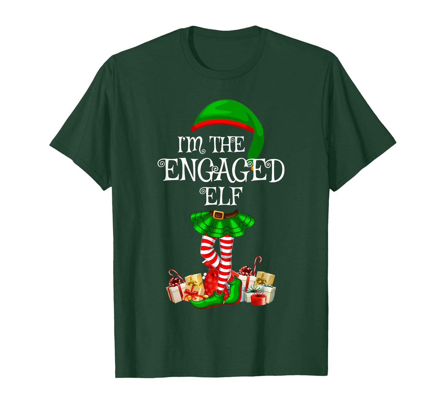 Matching Family Group I'm The Engaged Elf Christmas T-Shirt