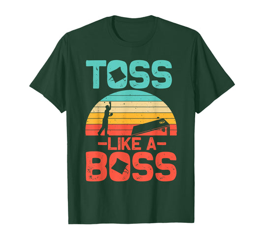 Funny Cornhole Gift Men Women Cool Cornhole Toss Like A Boss T-Shirt