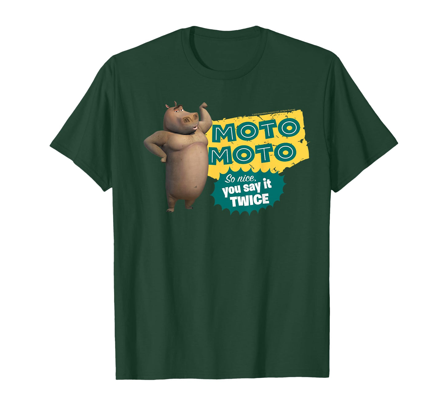 Madagascar Moto Moto Say It Twice Text Poster T-Shirt