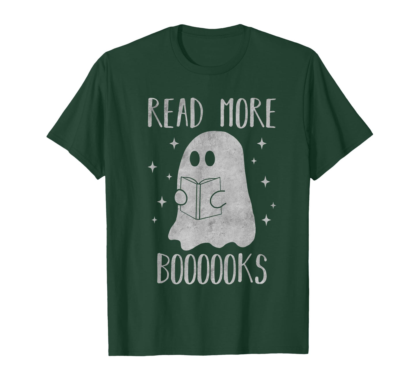 Read more boooooks Funny Cute Halloween Ghost reading a book T-Shirt