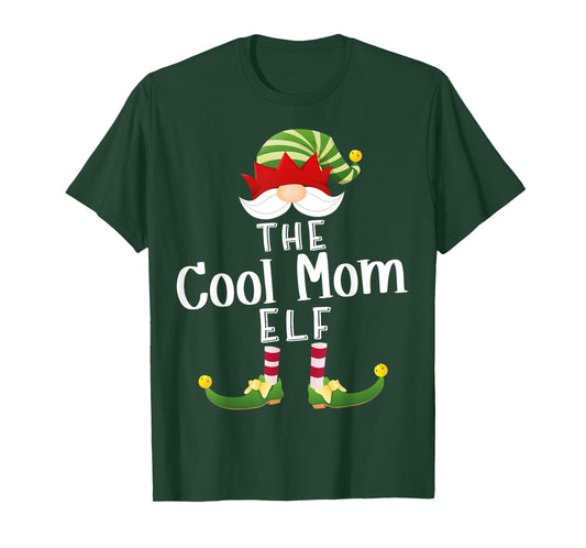 Cool Mom Elf Group Christmas Funny Pajama Party T-Shirt