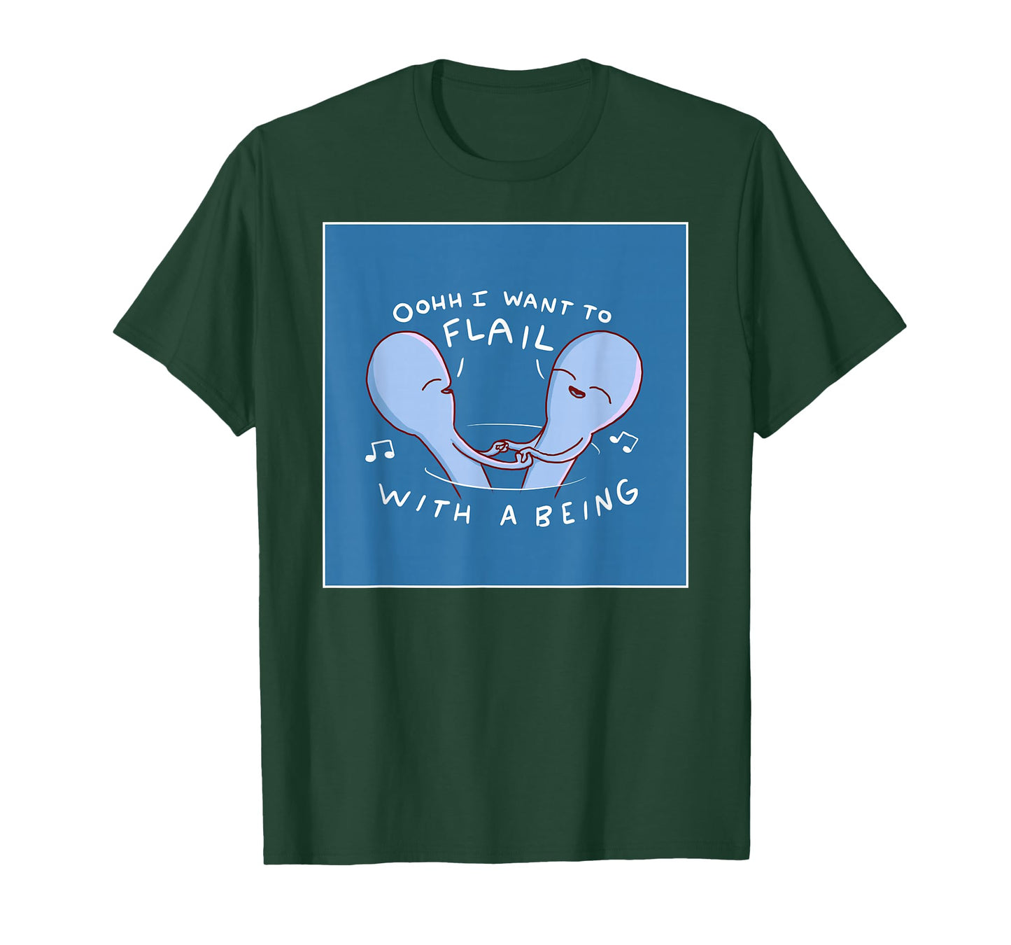 Threadless Nathan W. Pyle Flail With A Being Graphic T-Shirt