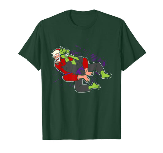 Santa strangles monster holiday Jiu jitsu martial arts mma T-Shirt