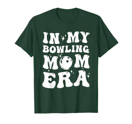 In My Bowling Mom Era Groovy Funny Mama Mothers Day T-Shirt