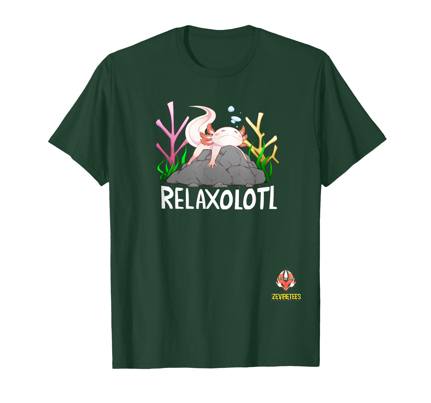 Relaxolotl a cute relaxing axolotl on a rock T-Shirt