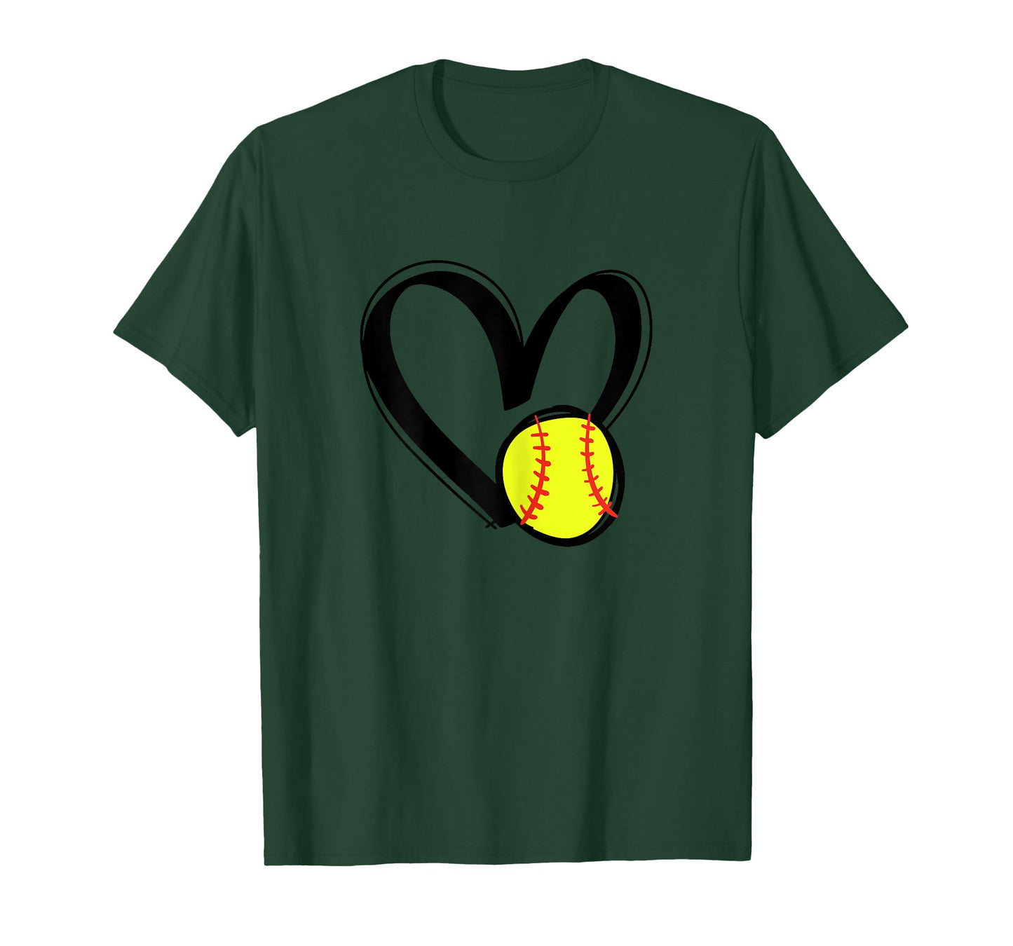 Love Softball Heart T-Shirt