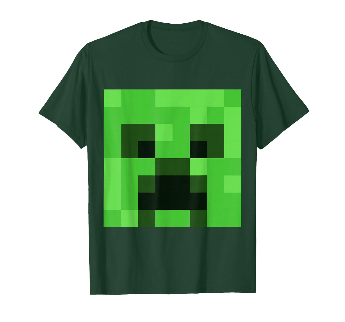 Minecraft Creeper Big Green Pixel Face T-Shirt