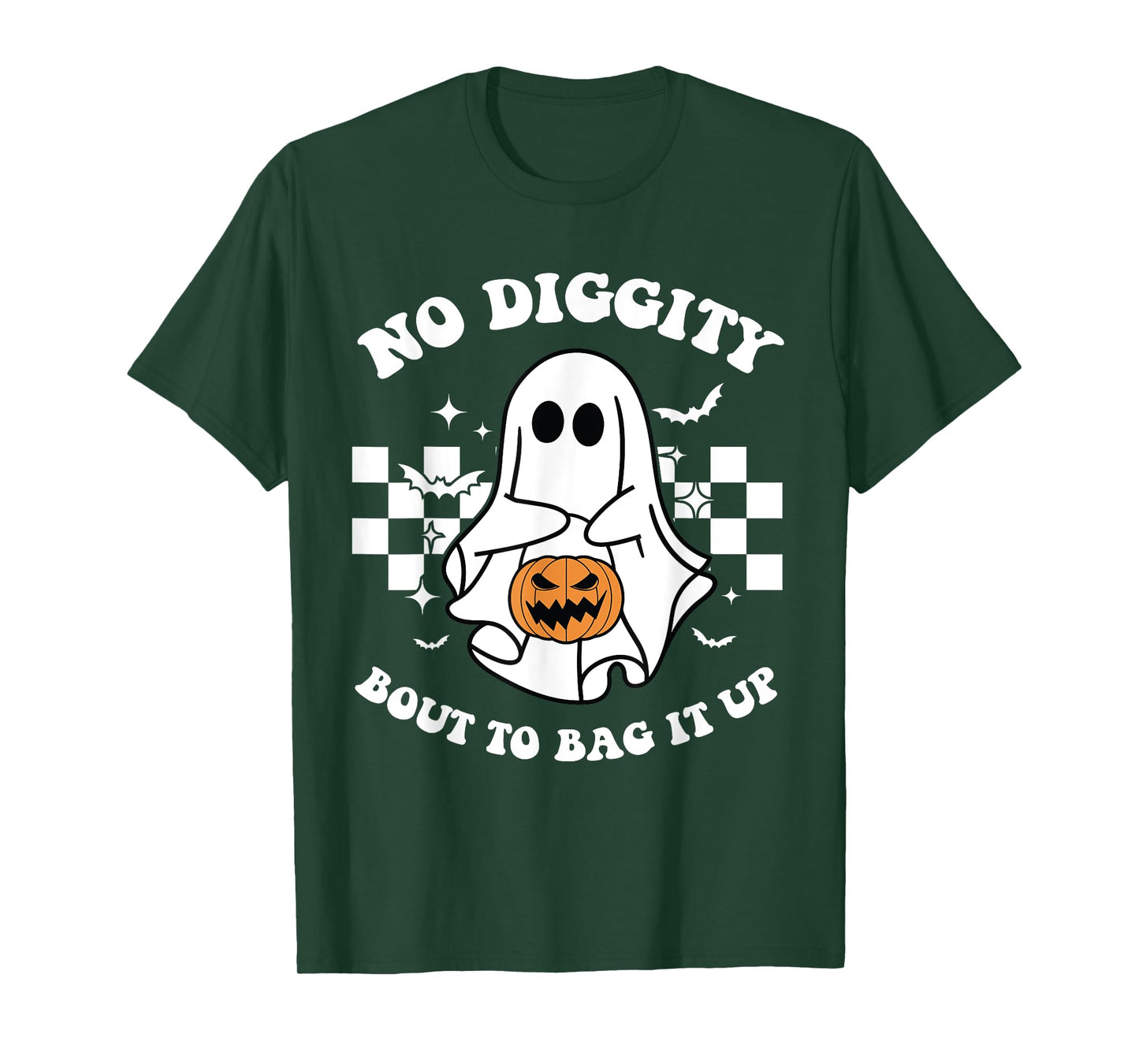 No Diggity Bout to Bag It Up Cute Ghost Halloween Kids Candy T-Shirt