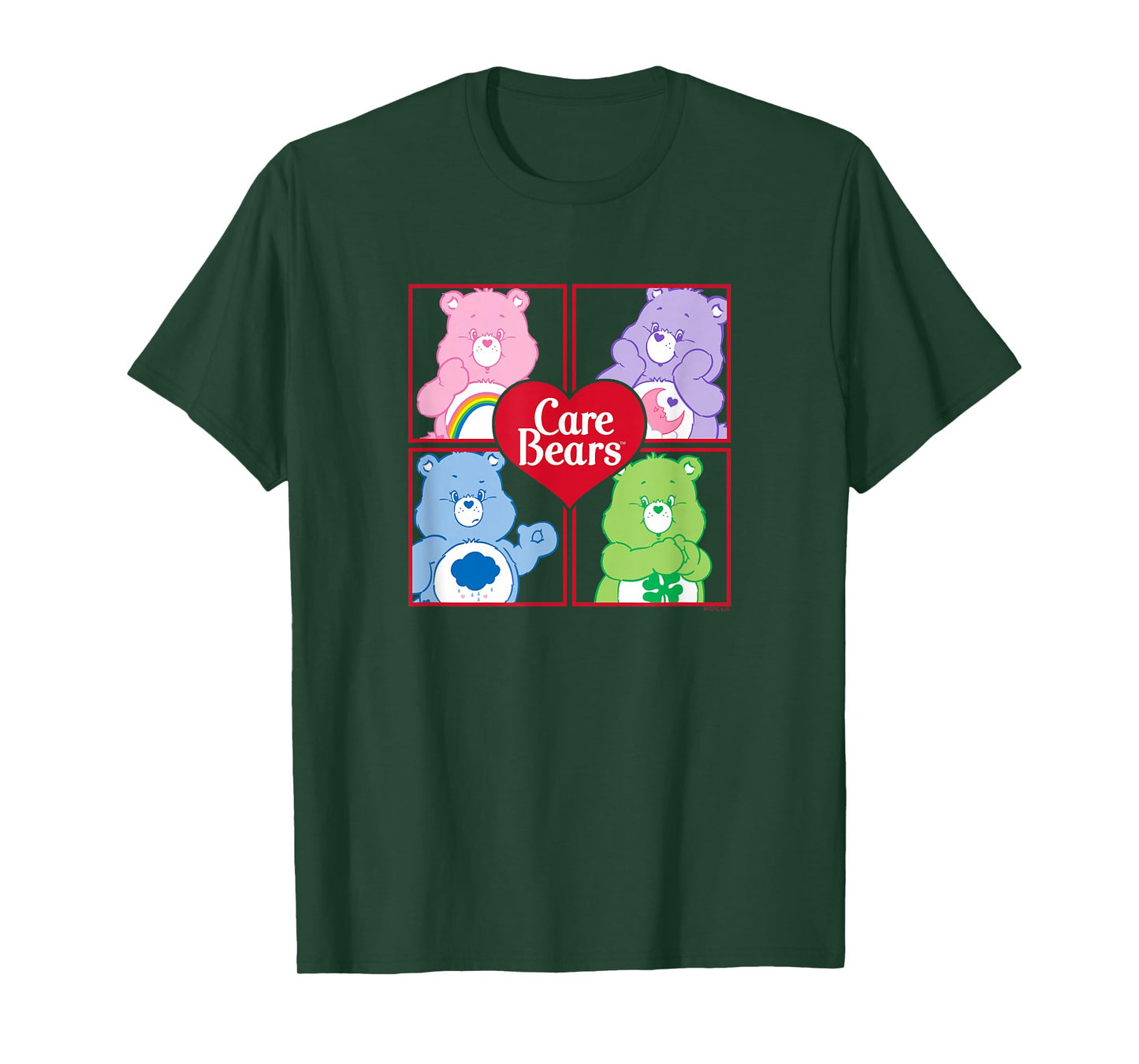Care Bears Four Block Bears Heart Logo Retro Cartoon T-Shirt