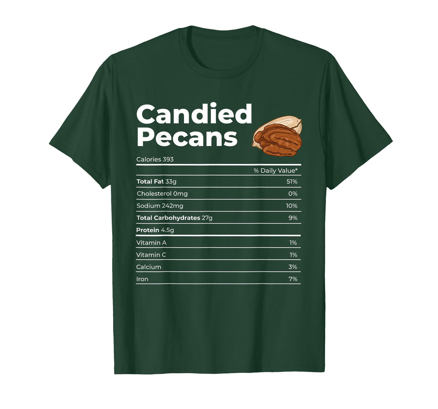 Nutrition Facts Candied Pecans T-Shirt