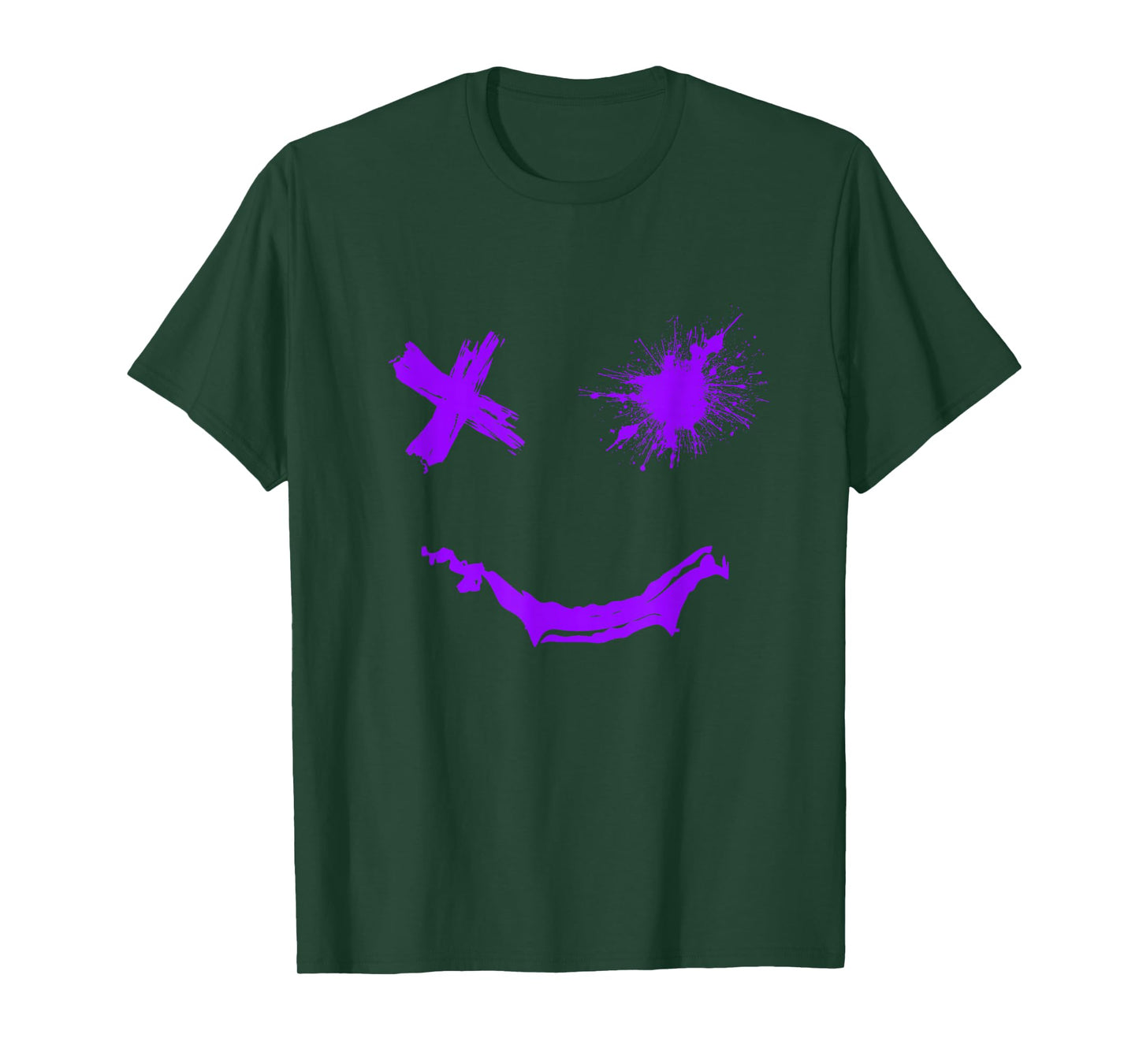 Purple Grunge Smile Purple Color Graphic T-Shirt