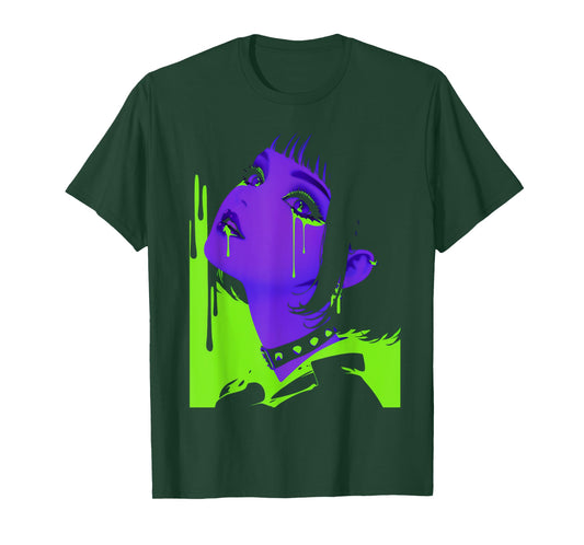 Cybergoth Cybercore Grunge Punk Goth Girl Alt Anime Manga T-Shirt
