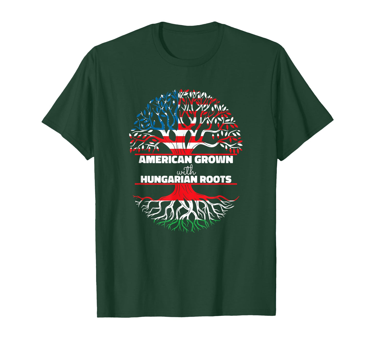 American Grown Hungarian Roots Hungary Usa Flag Magyar Men T-Shirt