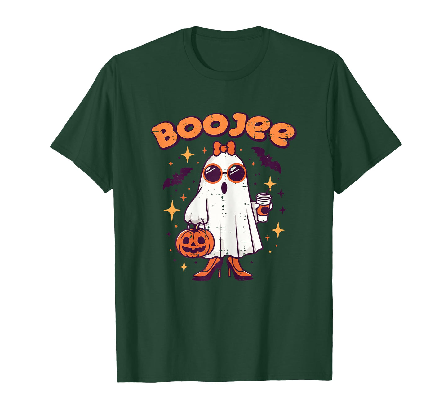 Halloween Ghost Coffee Boojee Bougie Costume Women Girls Kid T-Shirt