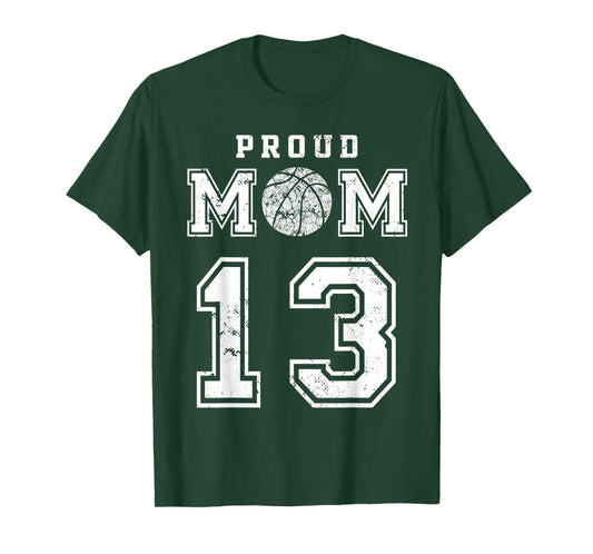 Custom Proud Basketball Mom Number 13 Personalized For Men T-Shirt