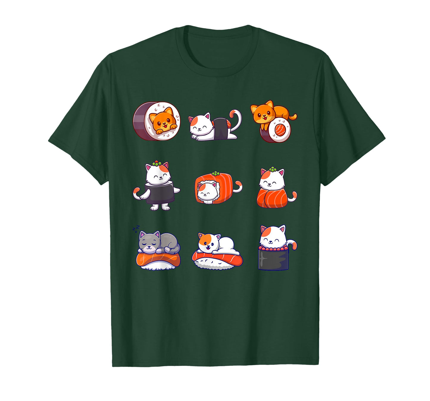 Thanksgiving Shirts For Women Men Cat Food Sushi Roller T-Shirt