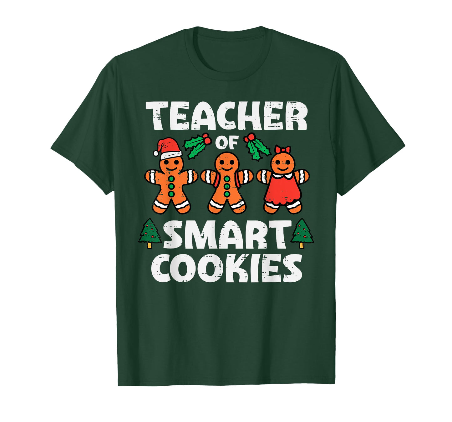 Teacher Of Smart Cookies Retro Gingerbread Xmas Men Women T-Shirt