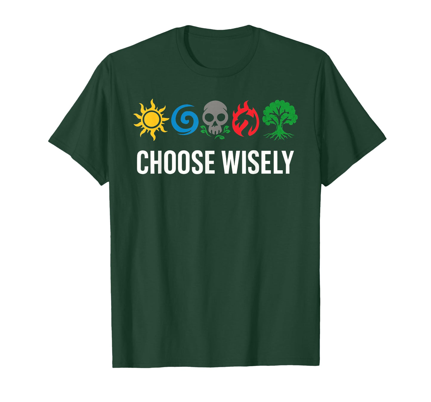 Mana Symbols Gathering Magic - Choose Wisely Blue Red Green T-Shirt