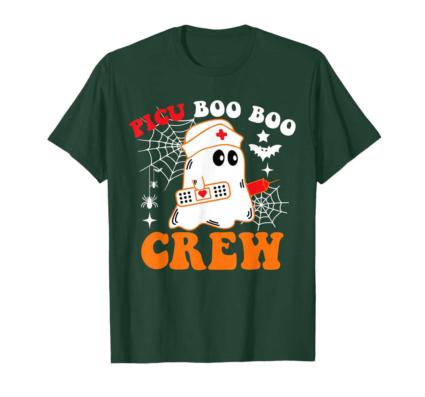 PICU Boo Boo Crew Funny Nurse Ghost Halloween T-Shirt