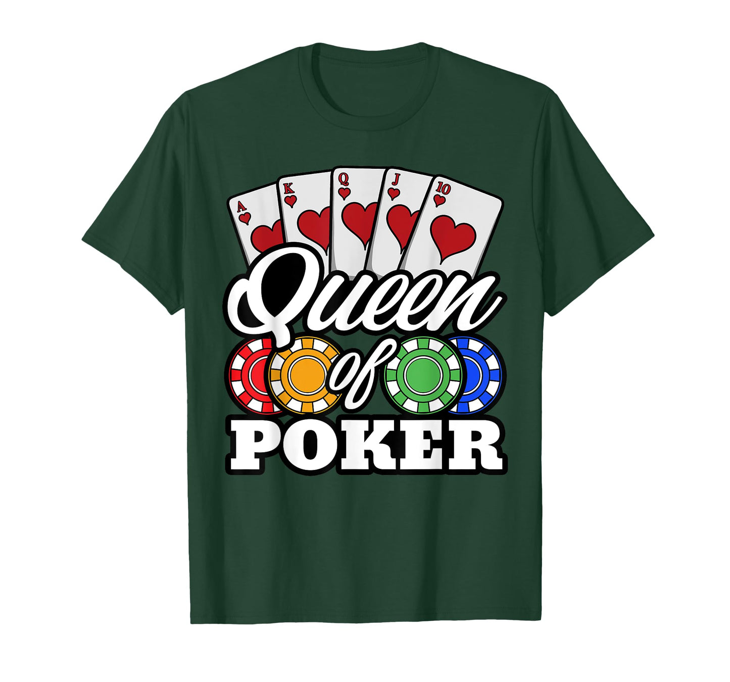 Poker Queen Gambling Casino Card Game Hand Bluff Fold T-Shirt