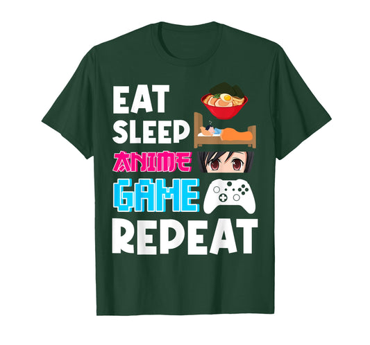 Eat Sleep Anime Game Repeat Shirt, Anime Manga Shirts Gifts T-Shirt