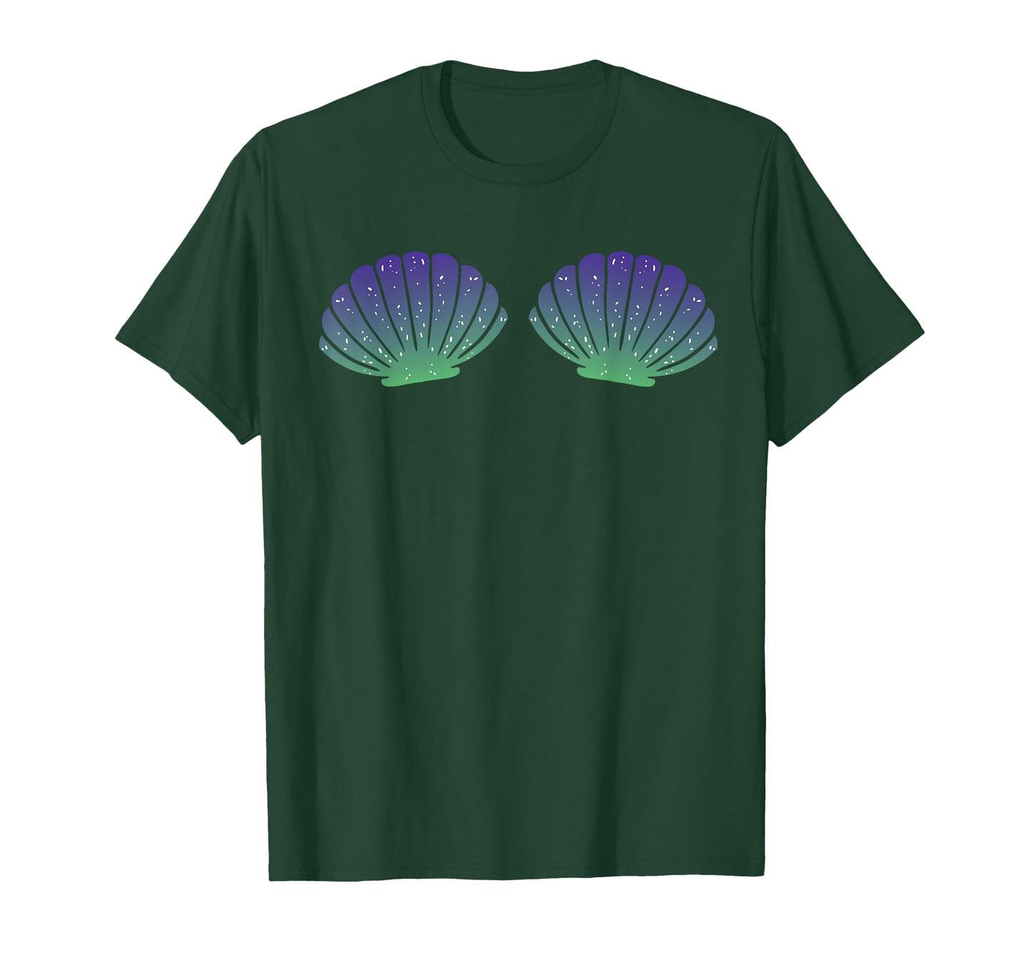 Mermaid Halloween Costume For Women Sea Shells Bra Girls T-Shirt
