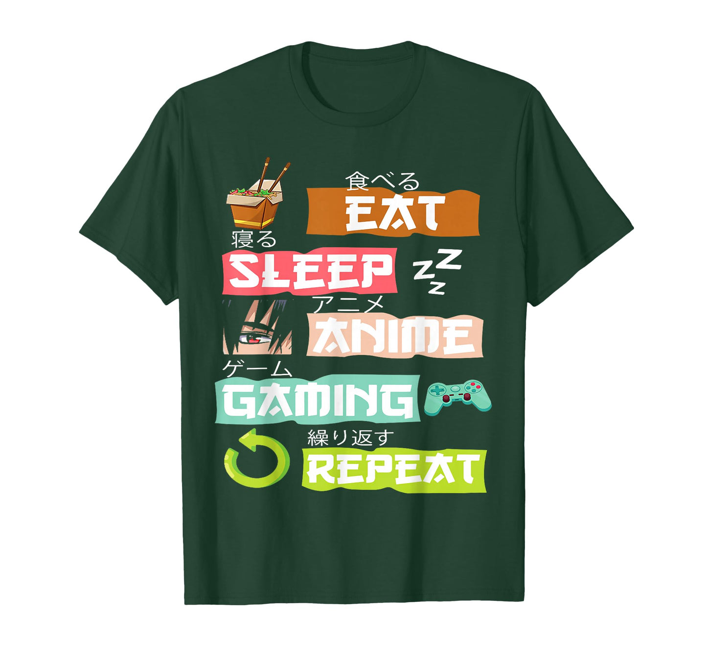 Eat Sleep Anime Gaming Repeat Kawaii Japanese Ramen T-Shirt