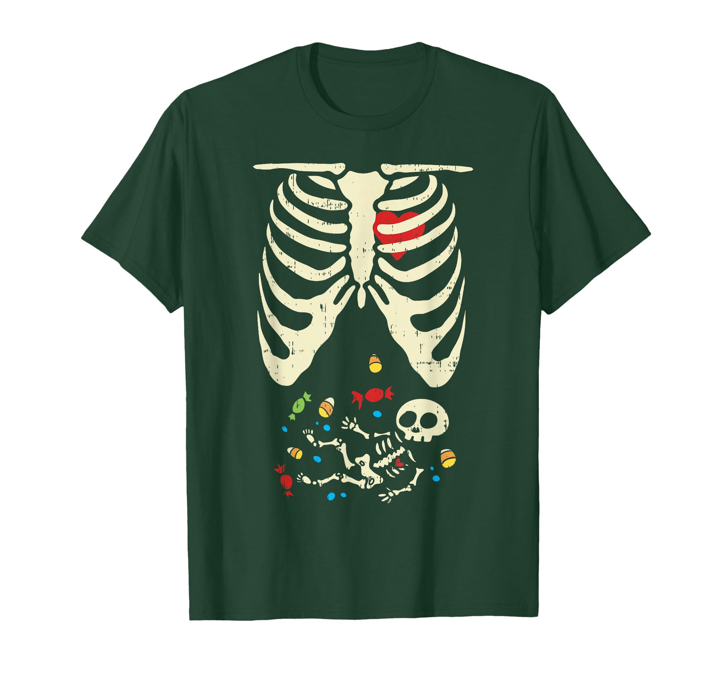 Skeleton Pregnancy Halloween Costume Shirt Candy Son Mom T-Shirt