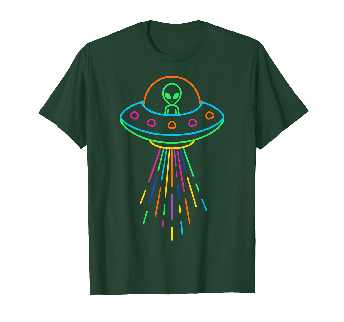 Colorful Alien UFO Funny Space Invader Extraterrestrial T-Shirt