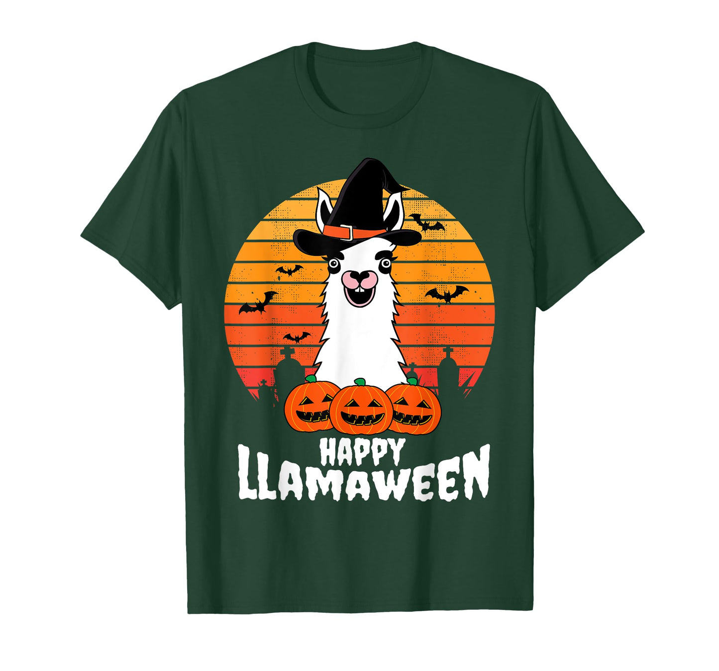 Happy Llamaween Llama Witch Costume Easy Halloween Gifts T-Shirt