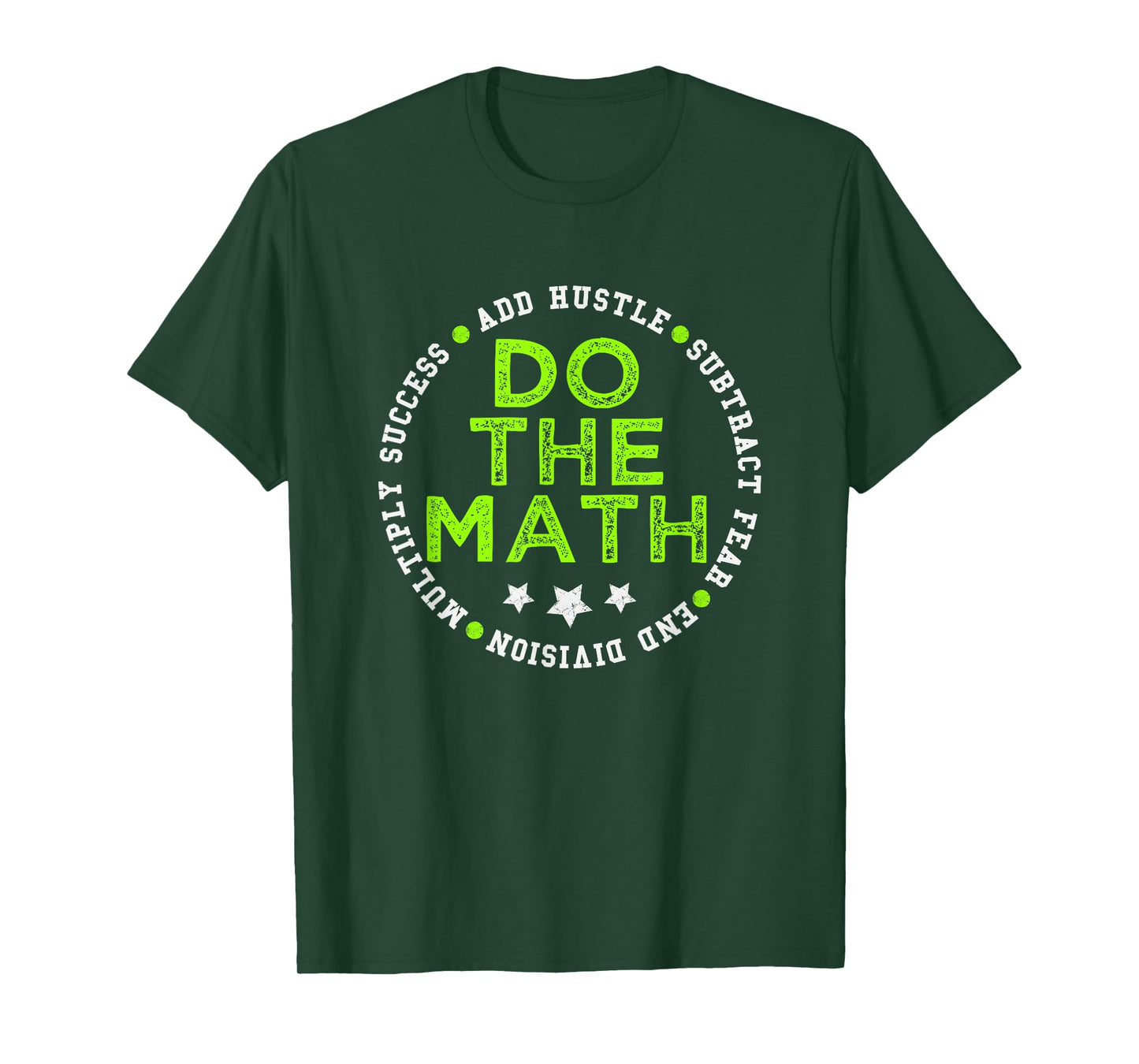 Green Do The Math Green Color Graphic T-Shirt