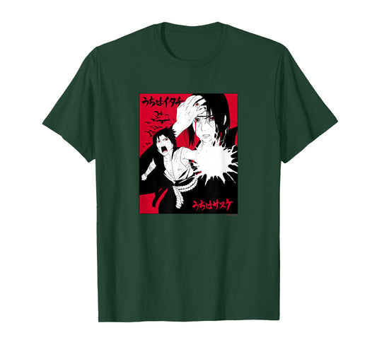 Naruto Shippuden Itachi & Sasuke with Kanji Animed T-Shirt