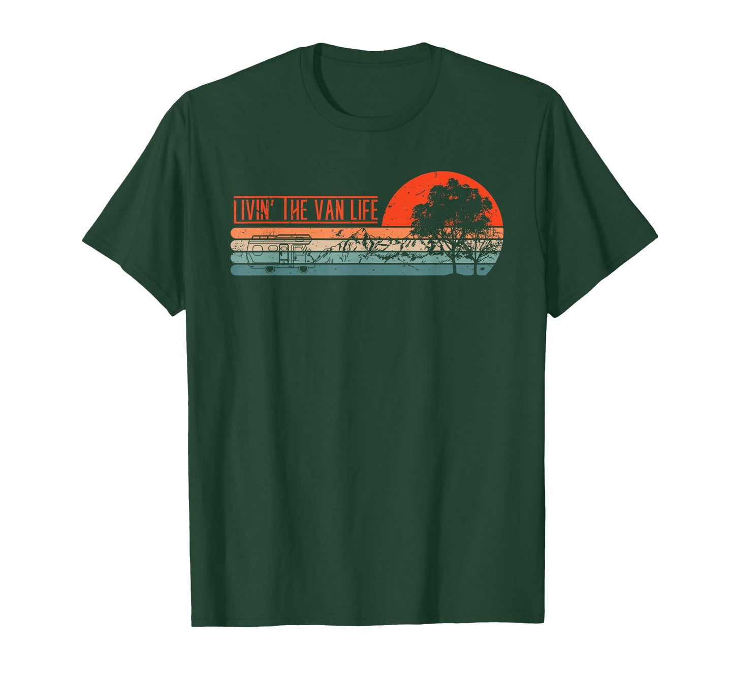 Livin That Van Life | Retro Camper Camping Van T-Shirt