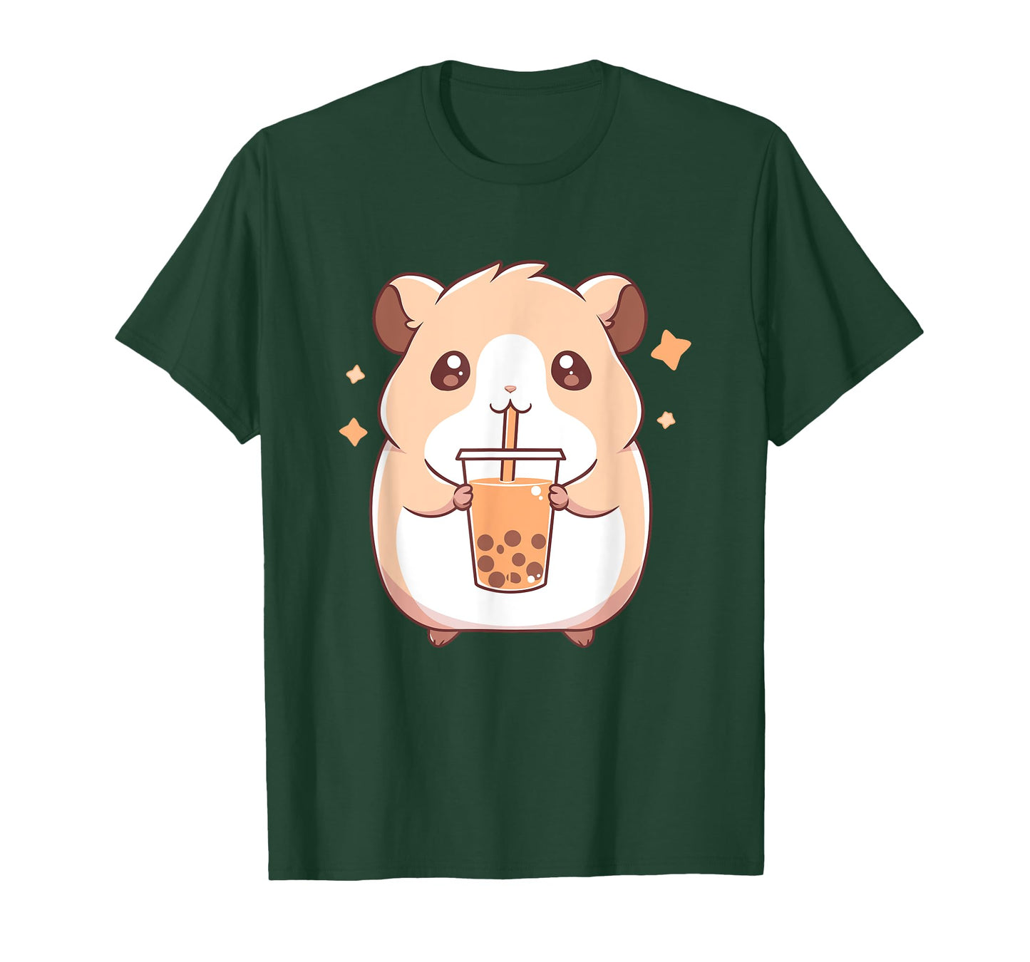 Kawaii Cute Hamster Drinking Boba Bubble Milk Tea T-Shirt