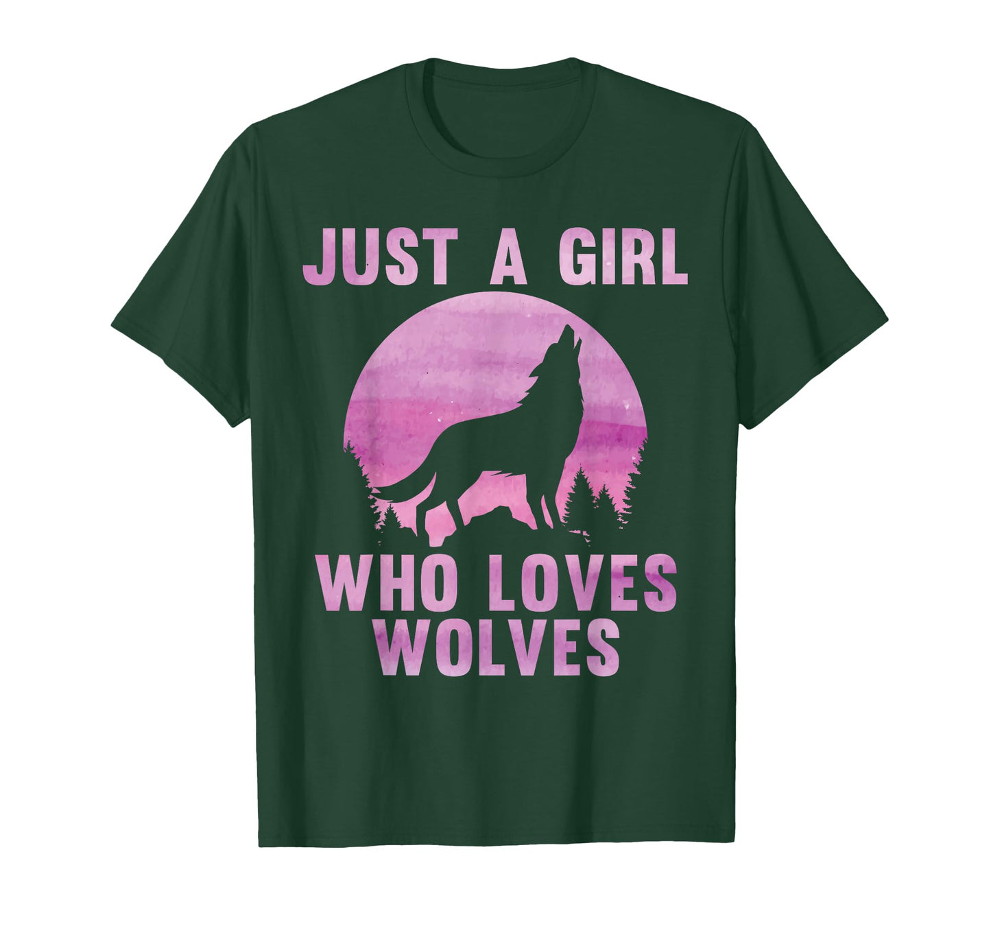 Cute Wolf Art for Women Girls Howling Wolves Wolf Lover T-Shirt