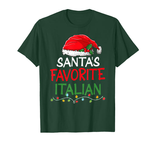 Santa's Favorite Italian Christmas Santa Claus tree lights T-Shirt