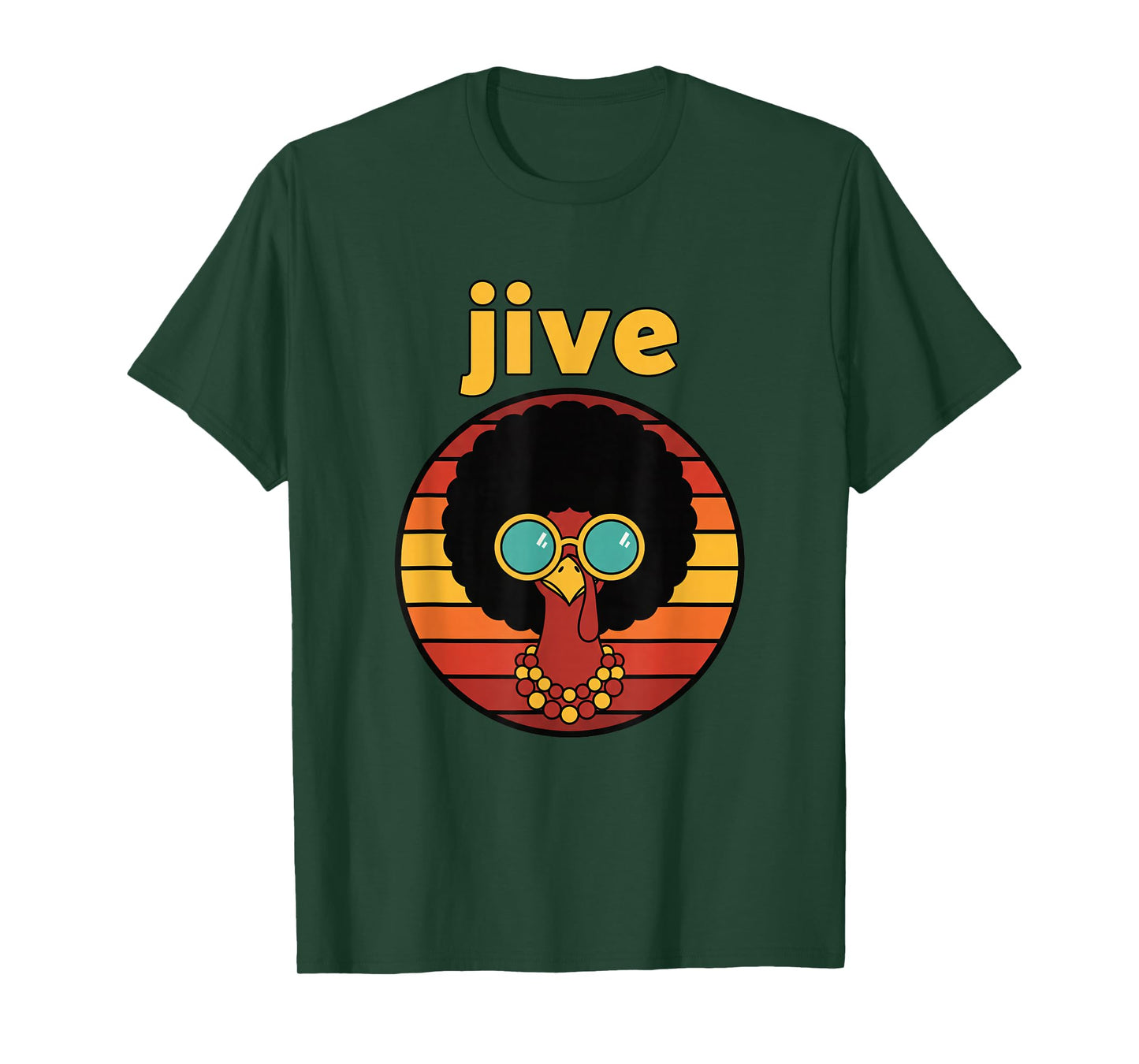 Jive Thanksgiving Afro Retro 70s Turkey Vintage Friendsgivin T-Shirt