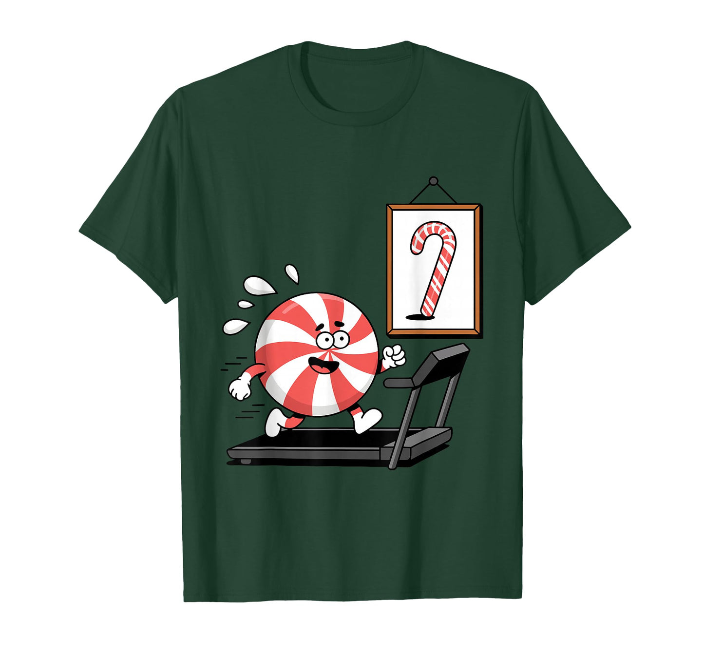 Funny Christmas Candy Cane Running Humor Jokes T-Shirt