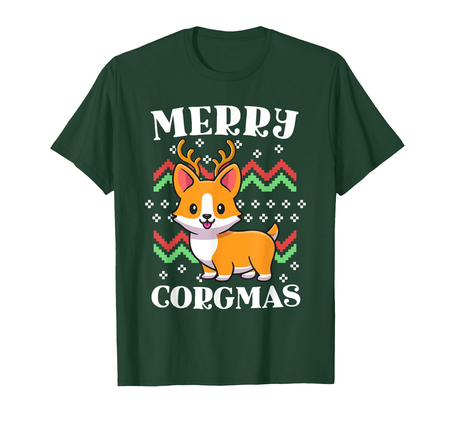 Merry Corgmas Kawaii Christmas Corgi Nerdy Ugly Christmas T-Shirt