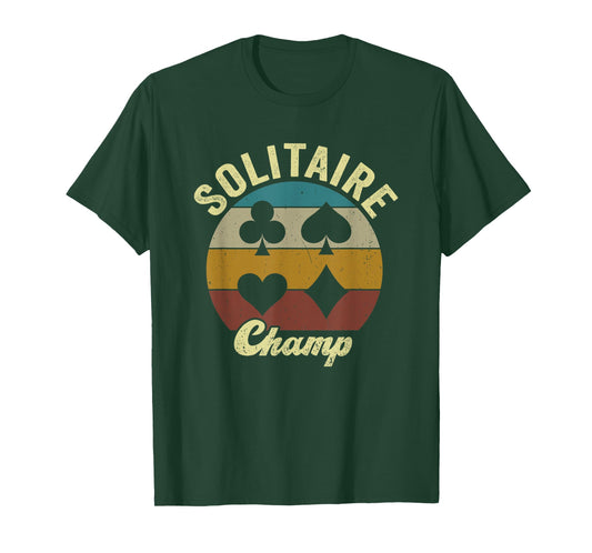Solitaire Champ Solitaire Lover Funny Solitaire Card Game T-Shirt