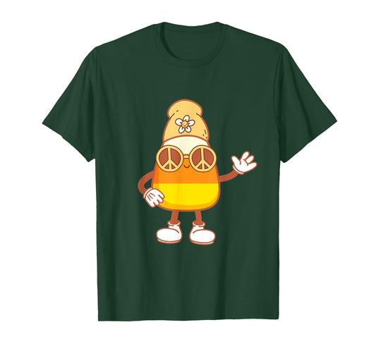 Halloween Candy Corn Squad Team Retro Groovy Candy Corn T-Shirt