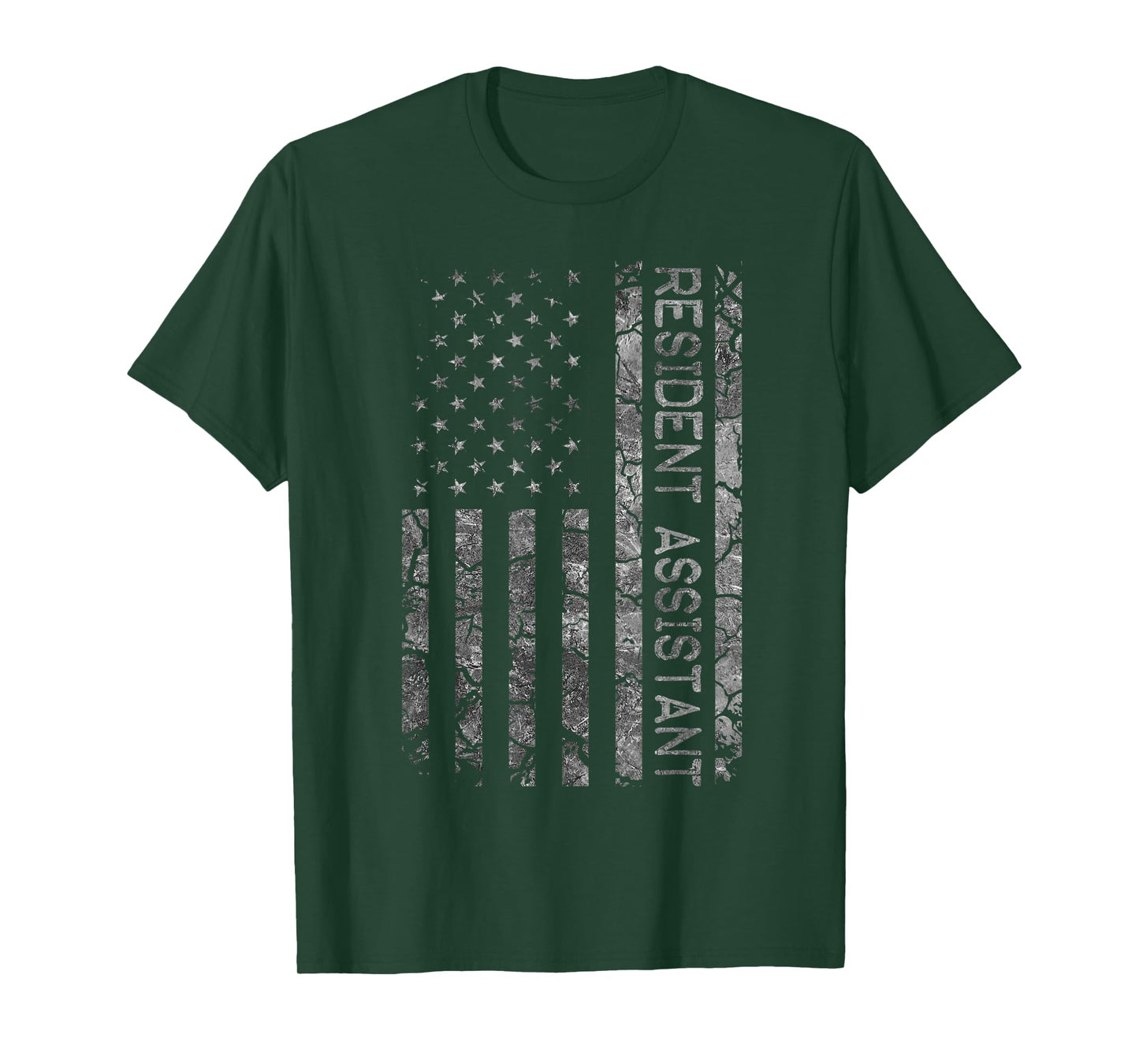 Funny Job Title Worker American Flag Resident Assistant T-Shirt for Women Men