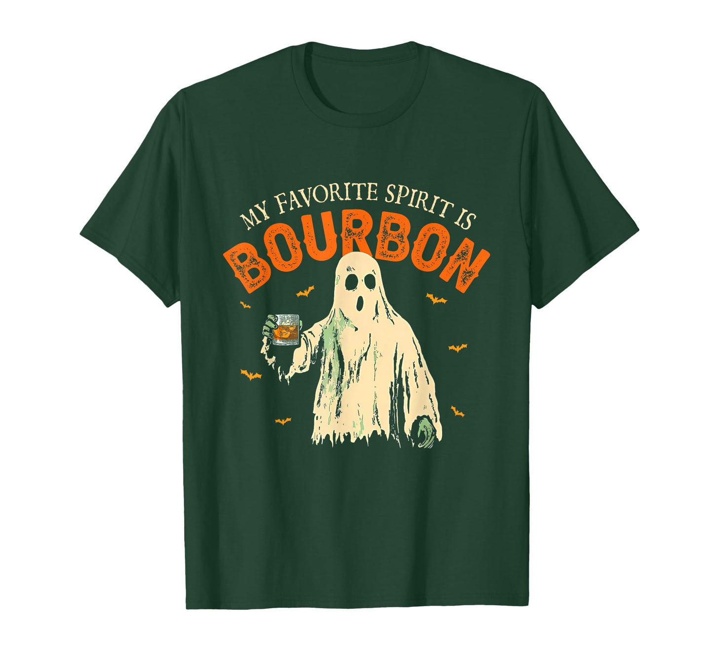 My Favorite Spirit Is Bourbon Funny Ghost Halloween Costume T-Shirt