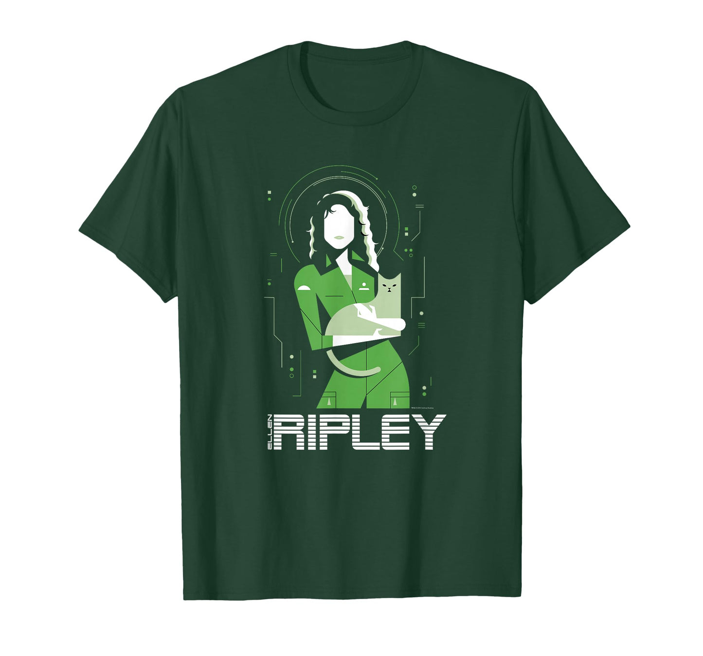 Alien 45th Anniversary Ellen Ripley & Jonesy Stylized Art T-Shirt