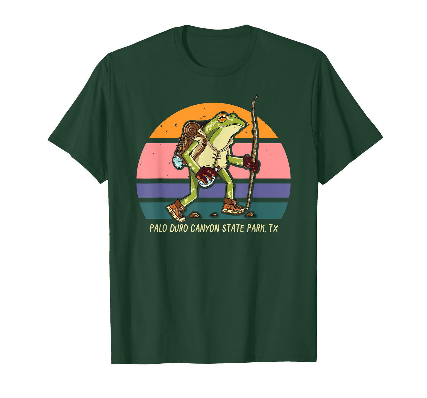 Palo Duro Canyon State Park Texas Hiking Frog Walker Camping T-Shirt