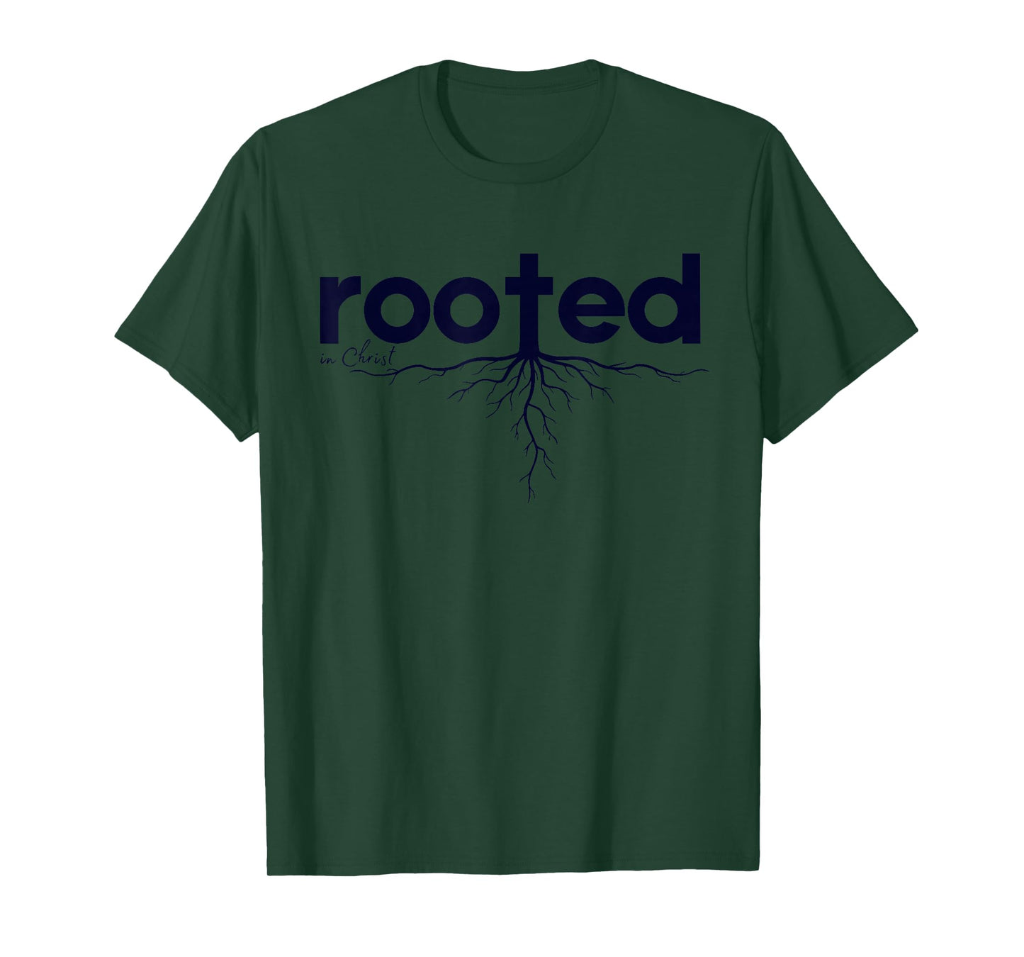 Rooted in Christ Christian Typography Design T-Shirt