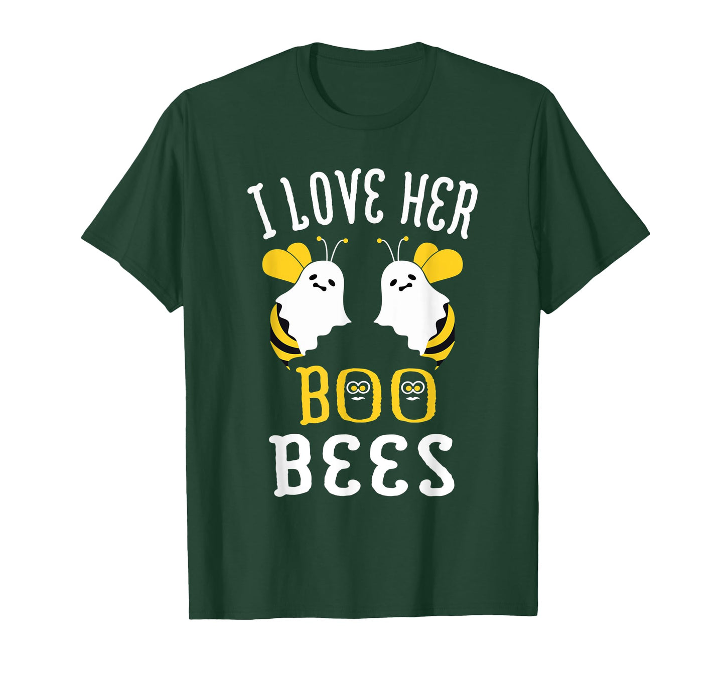 Boo Bees Halloween Couple I Love Her Matching Costume T-Shirt